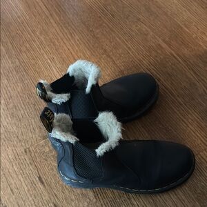 Dr. Martens Black Ankle Boots with Elastic Panels